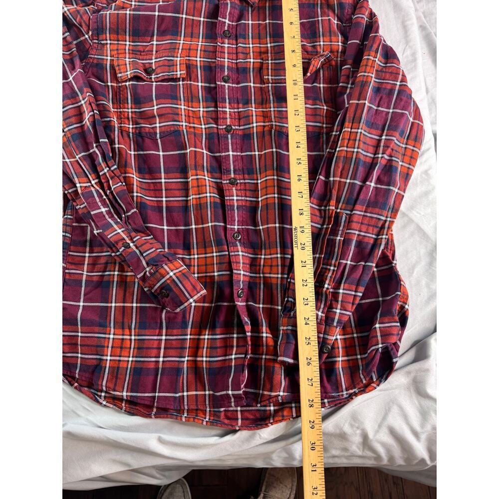 Goodthreads Flannel Shirt Men’s Large Red Plaid 100% Cotton Button Up Casual - Picture 6 of 8